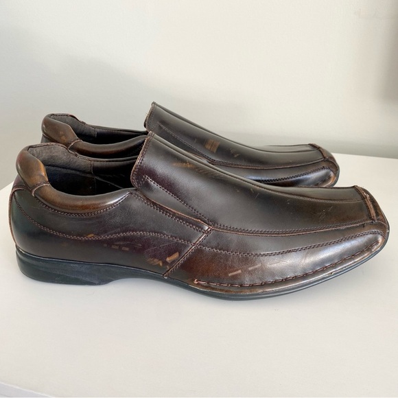 Steve Madden Dark Brown Distressed Leather Loafers main image 5